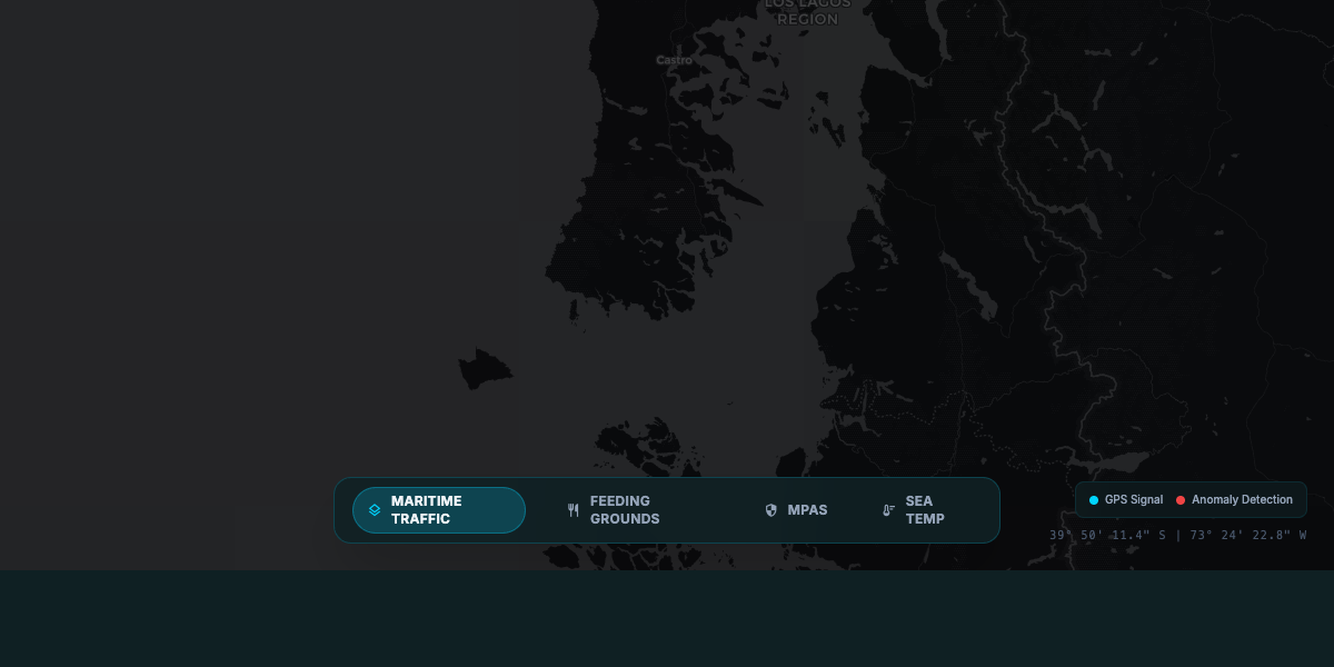 Satellite map of Chile coast